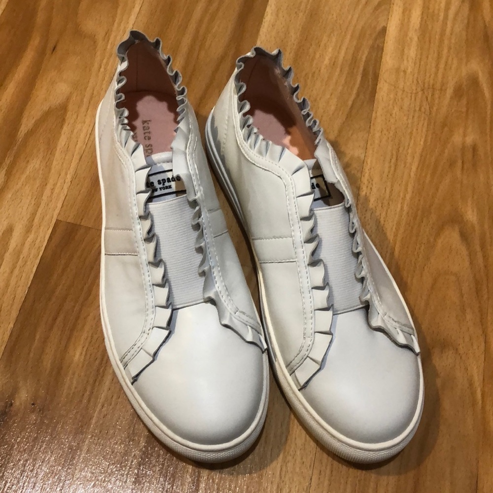 Authentic White Kate Spadr Slip On Sneakers